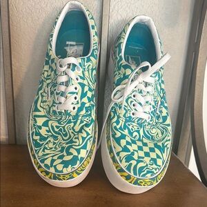 Vans Teal and Purple Thick Soled  Skateboarding Sneakers